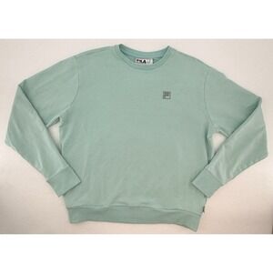 Fila Women's Medium Mint Green Crewneck Sweatshirt Logo Pullover Casual